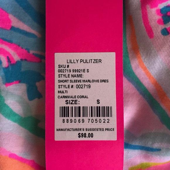 Lilly Pulitzer SSleeve Marlowe Dress Carnivale SM - Picture 15 of 15